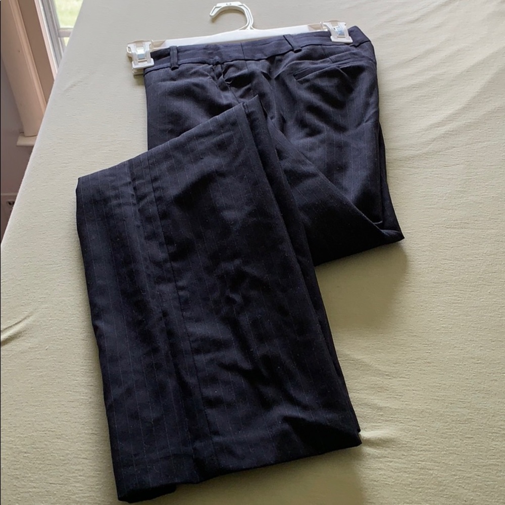 Jcrew blue pinstriped trousers